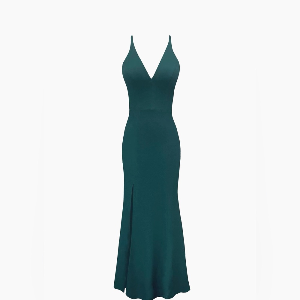 Dress the Population iris crepe plunge gown